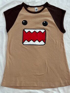 Domo Kun Japan brown shirt Youth large cotton